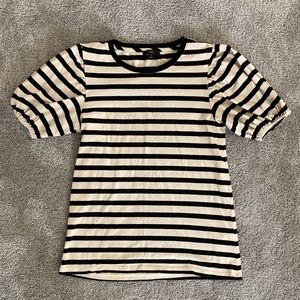 J Crew Puff Sleeve Stripe Blouse
